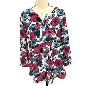 NYDJ | Floral tunic Blouse Sz M